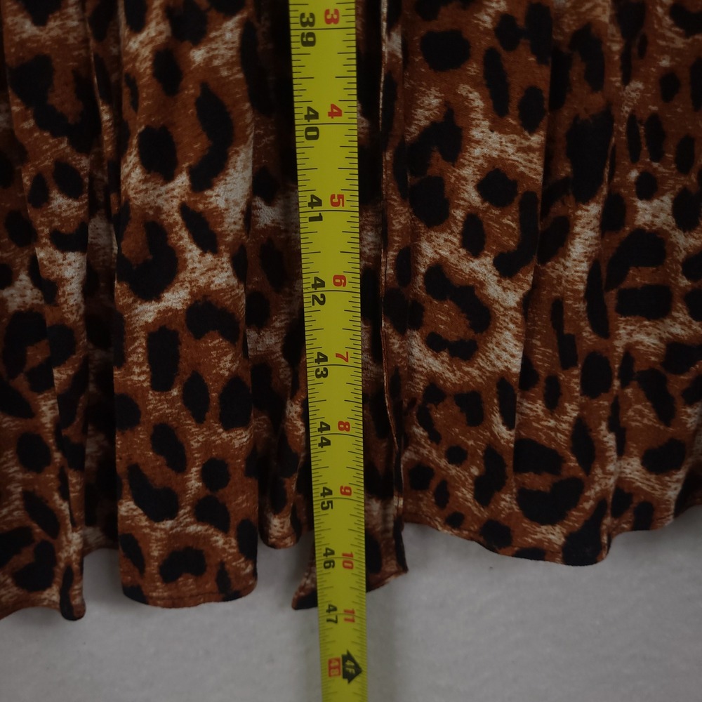 Talbots Midi Dress Leopard Print V-Neck Popover Belted 18WP Casual Formal Luxury - Picture 3 of 12